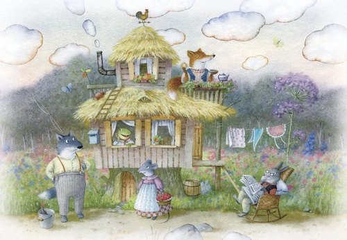 в детскую комнату, теремок