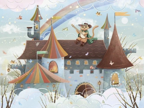 в детскую комнату, кот в сапогах, салатовая