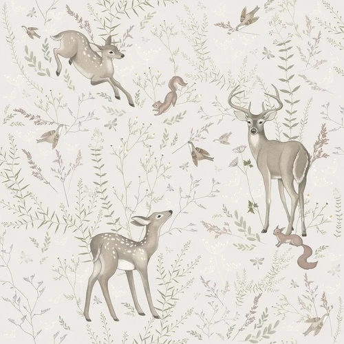 в детскую комнату, бежевые, олень, оленята