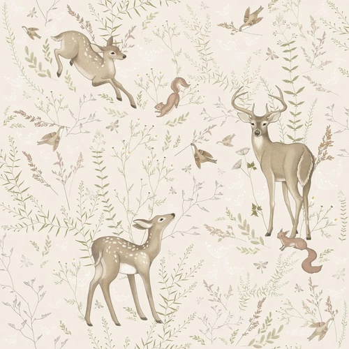 в детскую комнату, бежевые, бежевая, олень, оленята