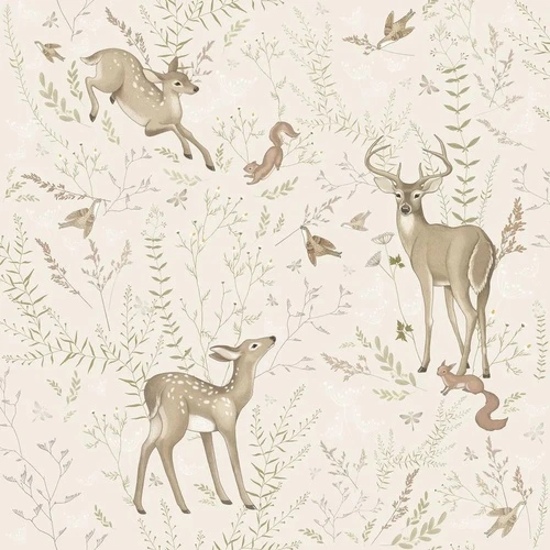 в детскую комнату, бежевые, бежевая, олень, оленята