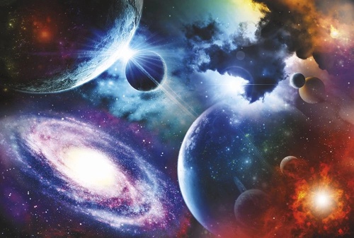 в детскую комнату, космос, красно-синяя