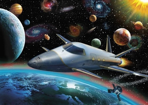 в детскую комнату, космос, черно-голубая