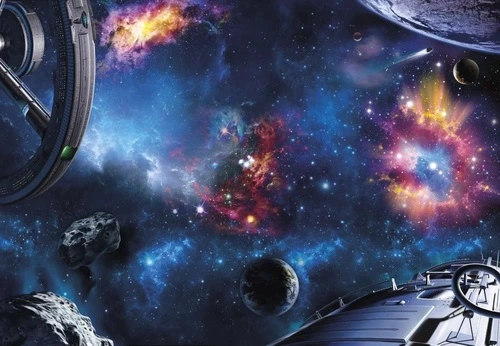 в детскую комнату, космос, ярко синий