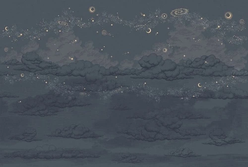 в детскую комнату, космос, звездное небо, луна, звезды