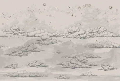 в детскую комнату, небо, облака, бежевые