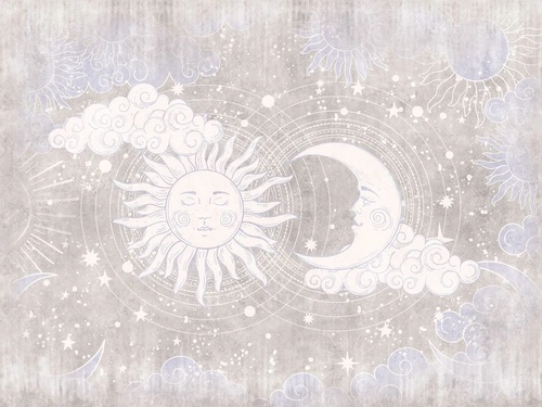 в детскую комнату, бежевые, луна, солнце