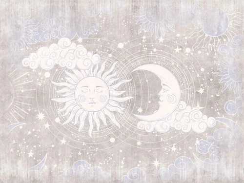 в детскую комнату, бежевые, луна, солнце