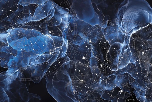 в детскую комнату, космос, звезды, синий