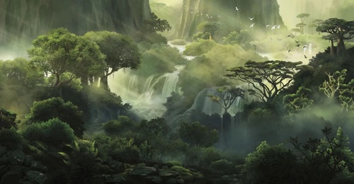 пейзаж, зеленый пейзаж, на стену пейзаж