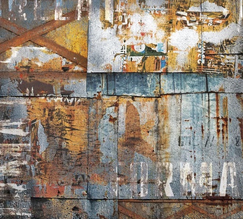 лофт, граффити, рыже-голубая