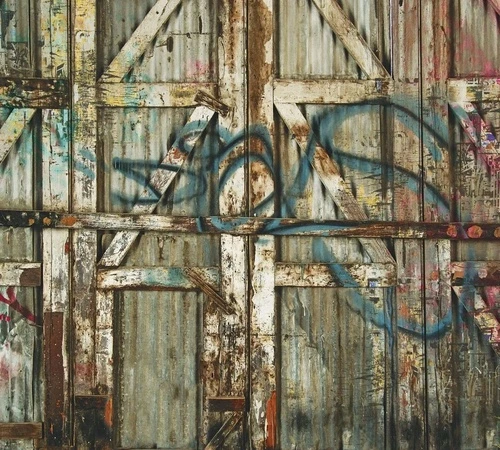 лофт, граффити, ржавчина, серо-зеленая