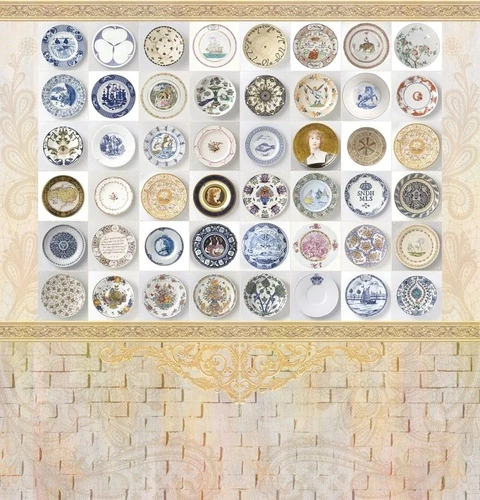 лофт, тарелки, на бежевом фоне