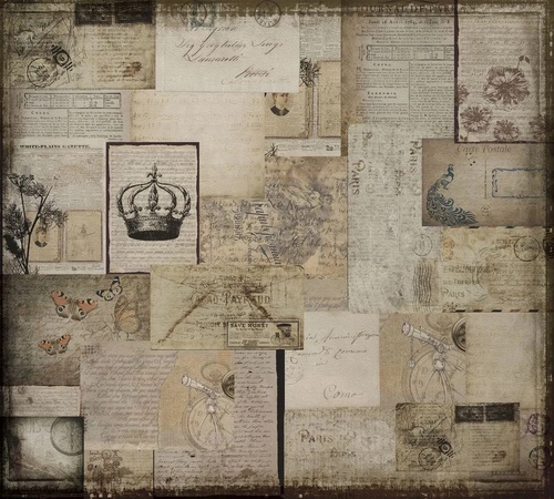 лофт, старые письма, бежевые