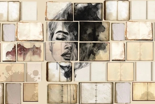 лофт, девушка, акварель