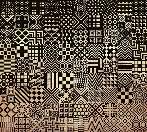 лофт, бежево-черная, узоры