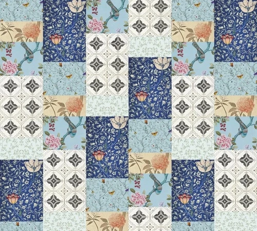 лофт, лоскуты, сине-голубая