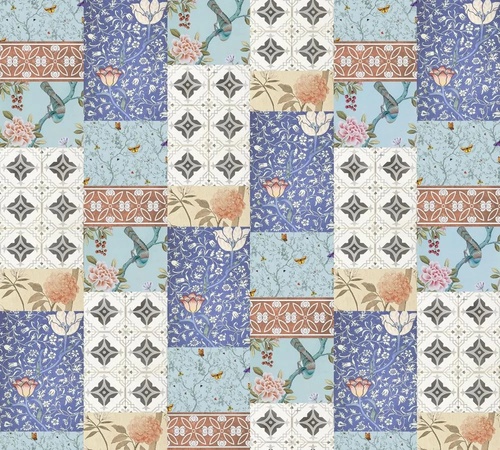 лофт, лоскуты, бирюзово-синий