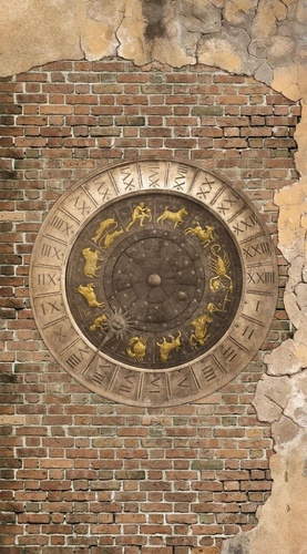 лофт, кирпичная стена, красный кирпич, знаки зодиака