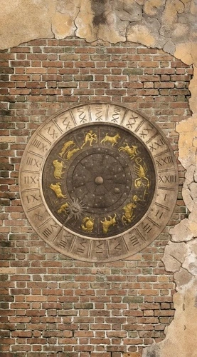 лофт, кирпичная стена, красный кирпич, знаки зодиака