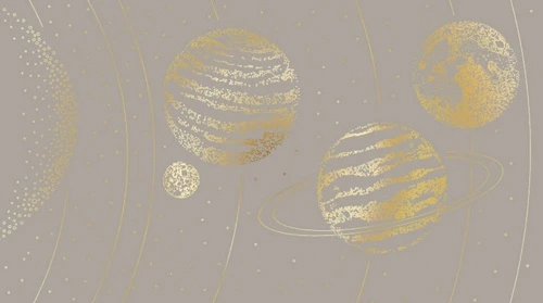 графика, золотая, золотые линии, серо-коричневая