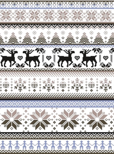 в загородный дом, узор, олени, черно-бежевая