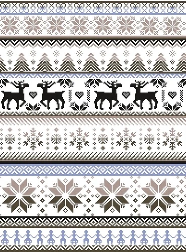 в загородный дом, узор, олени, черно-бежевая