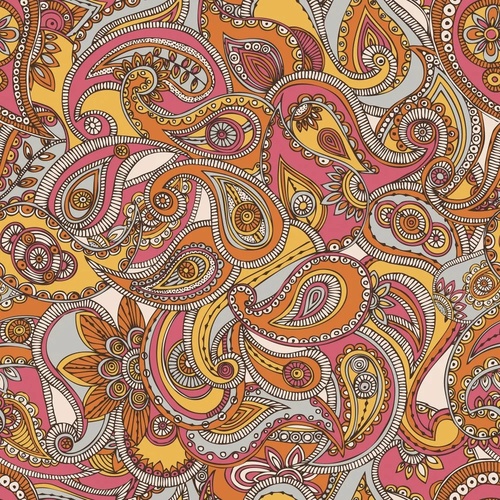 в загородный дом, узор, желто-оранжевая