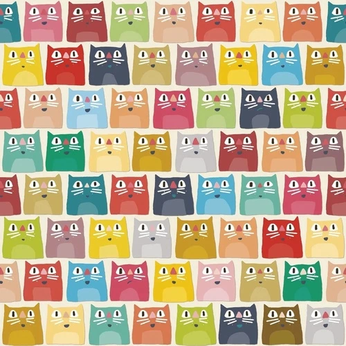 в загородный дом, котики, разноцветные, желто-красная