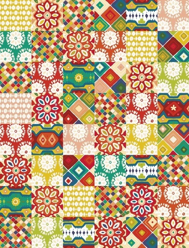 в загородный дом, узор, красно-желтая