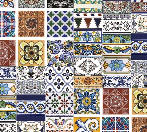 в загородный дом, узор, сине-коричневый