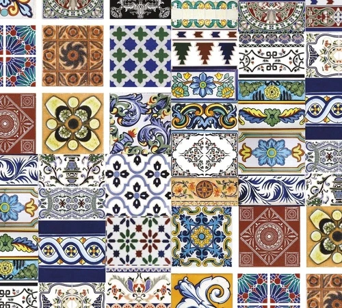 в загородный дом, узор, сине-коричневый