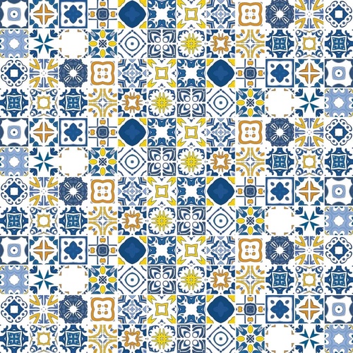 в загородный дом, узор, бело-синий, мозаика