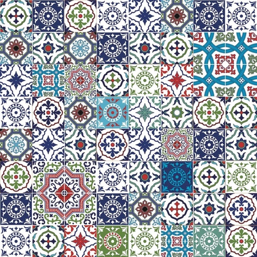 в загородный дом, узор, мозаика, изразцы, бело-синий