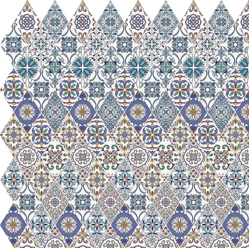 в загородный дом, узор, мозаика, гжель, серо-голубая