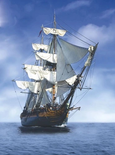 в детскую комнату, море, корабль, парусник