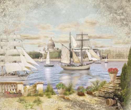 в детскую комнату, море, парусники