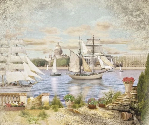 в детскую комнату, море, парусники