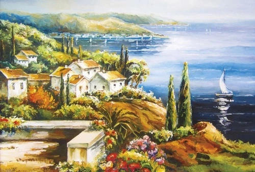 пейзаж, морской, море, берег моря, яркие