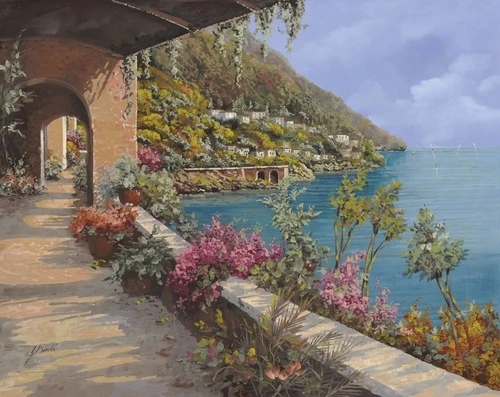 пейзаж, морской, море, набережная, арка