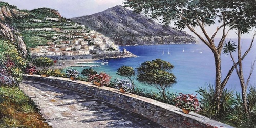 пейзаж, морской, море, набережная, бухта