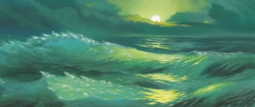 пейзаж, морской, море, ярко бирюзовое, волны