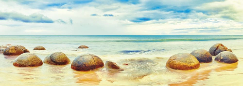 пейзаж, морской, море, валуны