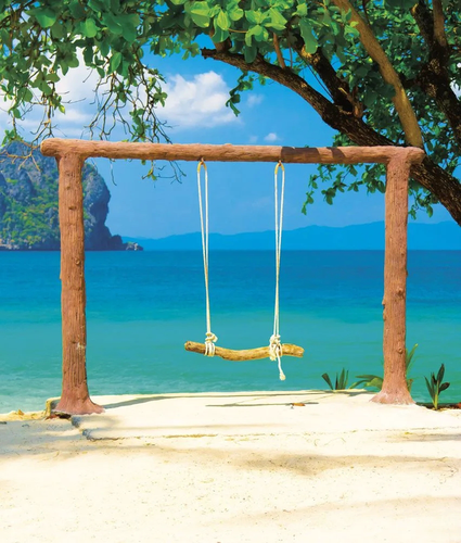 пейзаж, морской, море, качели