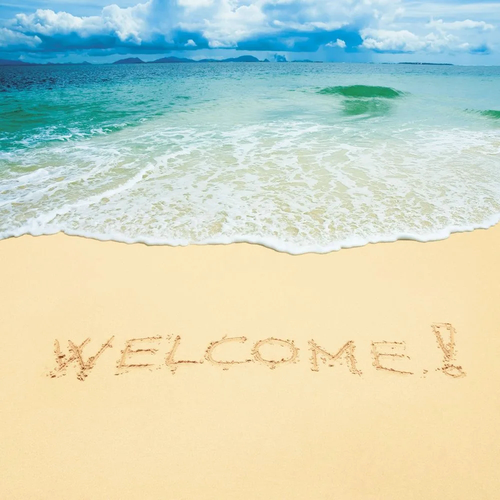 пейзаж, морской, море, песок, welcome