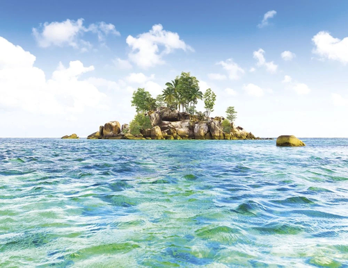 пейзаж, морской, море, остров, бирюзовая