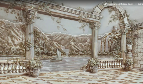 3д, пейзаж, барельеф, терраса, бежевые