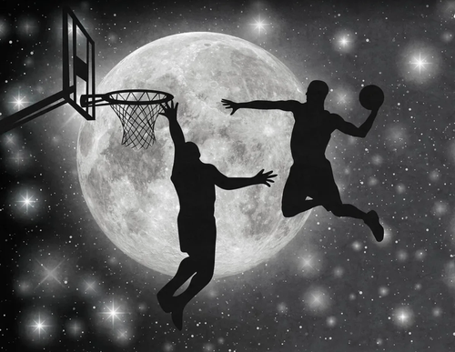 в детскую комнату, баскетбол, черно-белые, баскетболисты