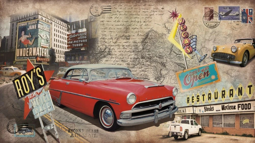 в детскую комнату, машина, красная, ретро