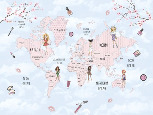 в детскую комнату, карта, в комнату мальчика, голубая